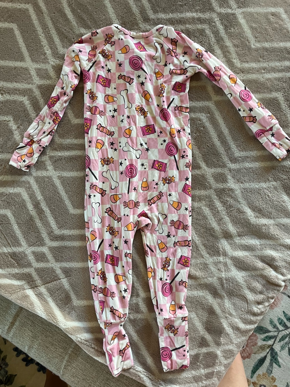 Kids Pink Candy-Print Pajama Onesie - briabay